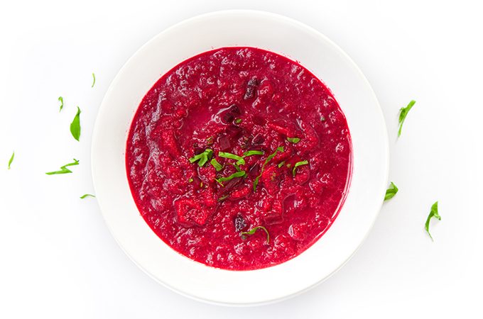 Suppe aus gebackener Rote Bete